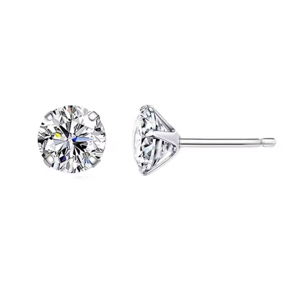 Elegant Silver Stud Earrings Set - Picture 10 of 16